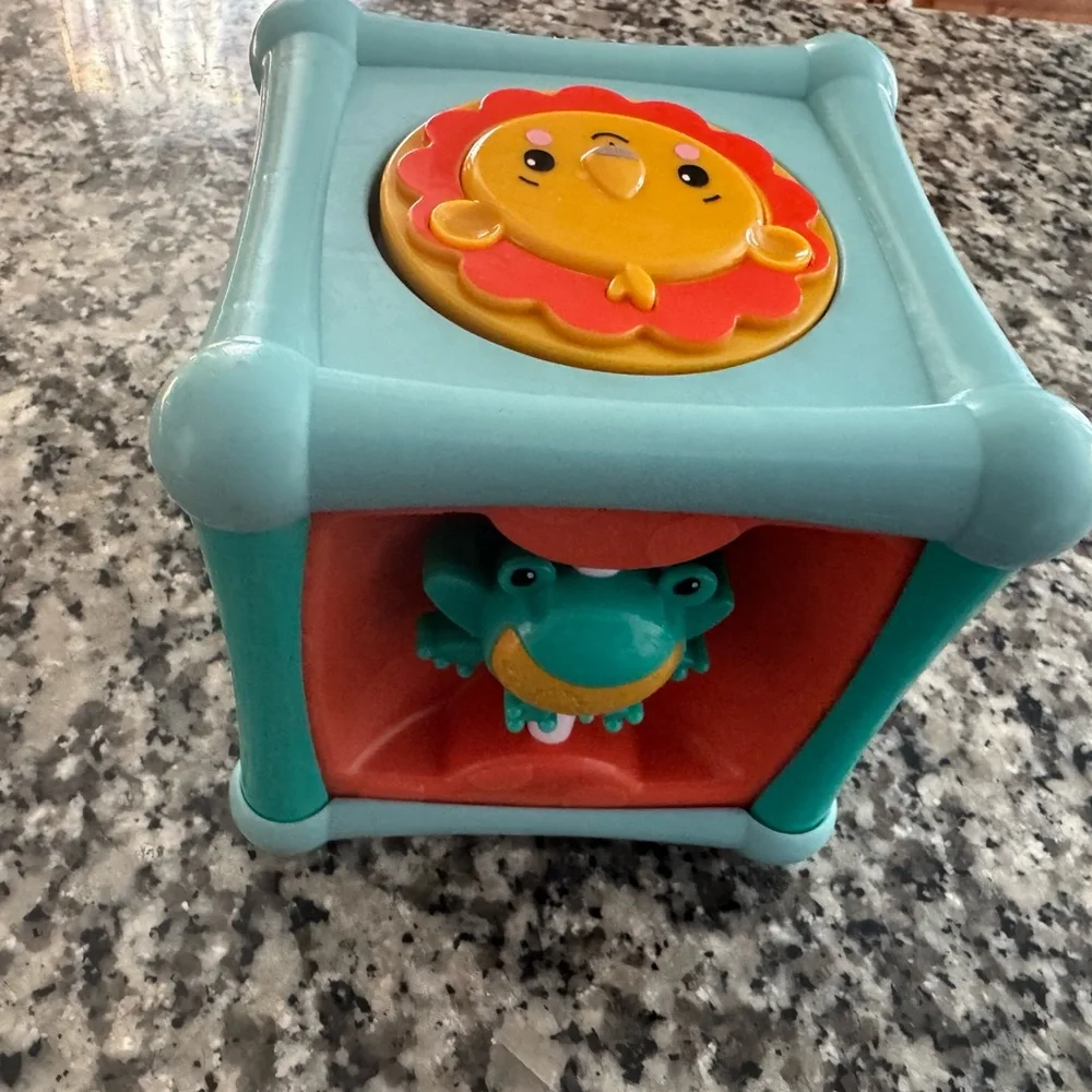 Fisher-Price Teal and Yellow Lion Activity Block
